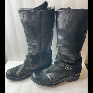 Naturalizer MidCalf Black Zip Motorcycle Boots Sz8